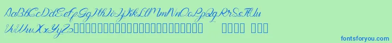 Genttalla-Schriftart – Blaue Schriften auf grünem Hintergrund