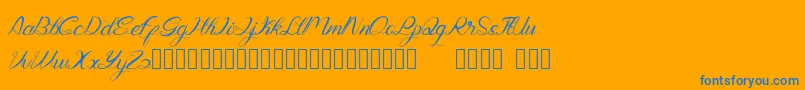 Genttalla-Schriftart – Blaue Schriften auf orangefarbenem Hintergrund