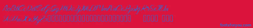 Genttalla Font – Blue Fonts on Red Background