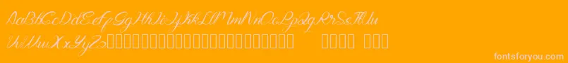 Genttalla-Schriftart – Rosa Schriften auf orangefarbenem Hintergrund