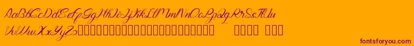 Genttalla-Schriftart – Violette Schriften auf orangefarbenem Hintergrund