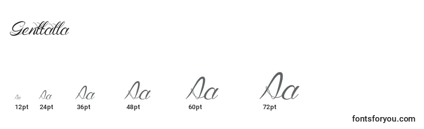 Größen der Schriftart Genttalla (127828)