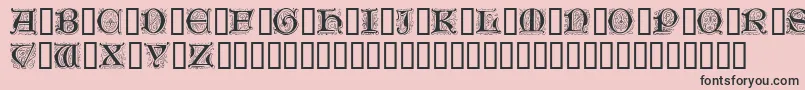 Genzsch Initials-Schriftart – Schwarze Schriften auf rosa Hintergrund