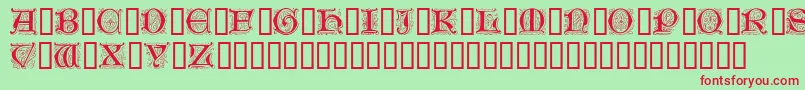 Genzsch Initials Font – Red Fonts on Green Background