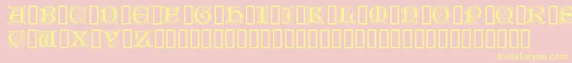 Genzsch Initials Font – Yellow Fonts on Pink Background