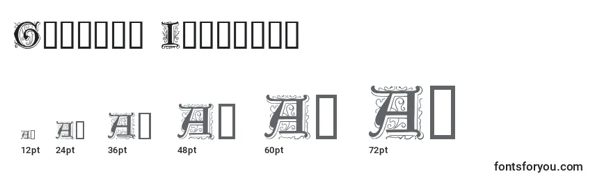 Размеры шрифта Genzsch Initials