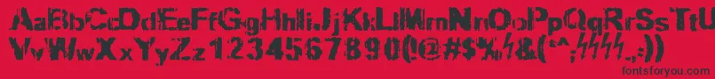 Slippy Font – Black Fonts on Red Background