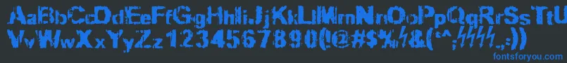 Slippy Font – Blue Fonts on Black Background