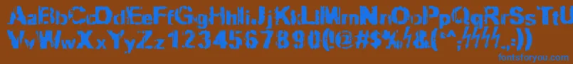 Slippy Font – Blue Fonts on Brown Background