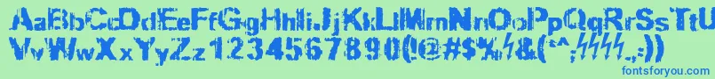 Slippy Font – Blue Fonts on Green Background