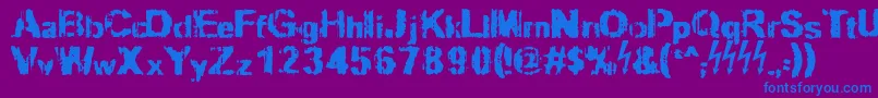 Slippy Font – Blue Fonts on Purple Background