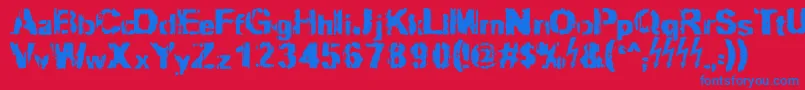 Slippy Font – Blue Fonts on Red Background