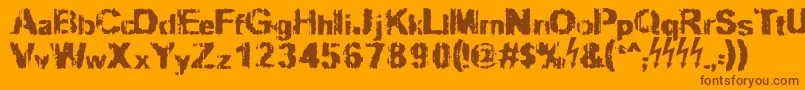 Slippy Font – Brown Fonts on Orange Background