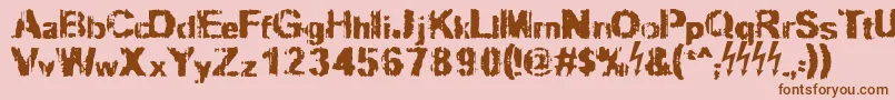 Slippy Font – Brown Fonts on Pink Background