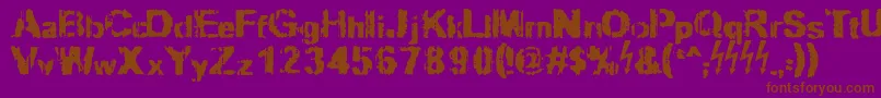 Slippy Font – Brown Fonts on Purple Background