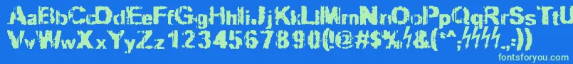 Slippy Font – Green Fonts on Blue Background