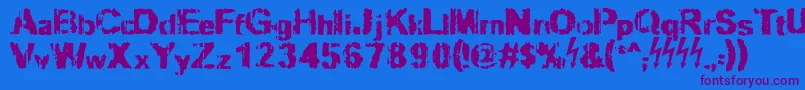 Slippy Font – Purple Fonts on Blue Background