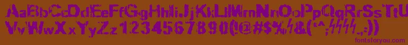 Slippy Font – Purple Fonts on Brown Background