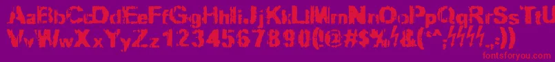 Slippy Font – Red Fonts on Purple Background