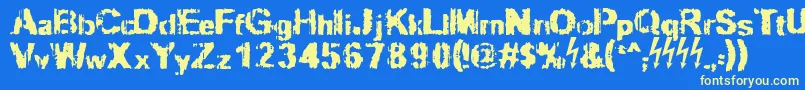 Slippy Font – Yellow Fonts on Blue Background