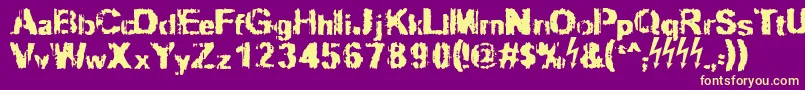 Slippy Font – Yellow Fonts on Purple Background