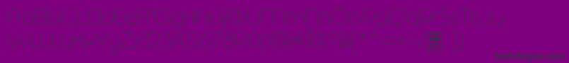 Geoma Thin Demo-fontti – mustat fontit violetilla taustalla