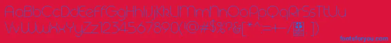 フォントGeoma Thin Demo – 赤い背景に青い文字