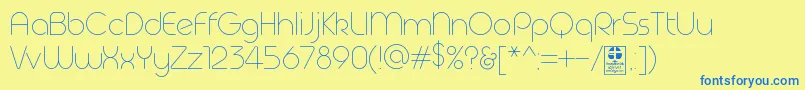Geoma Thin Demo Font – Blue Fonts on Yellow Background
