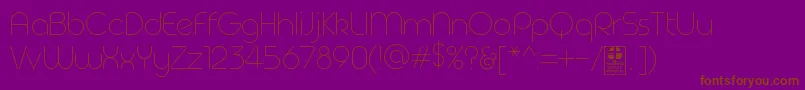 Geoma Thin Demo-Schriftart – Braune Schriften auf violettem Hintergrund