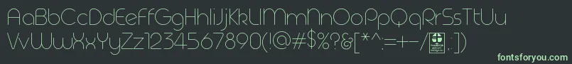 Geoma Thin Demo-fontti – vihreät fontit mustalla taustalla