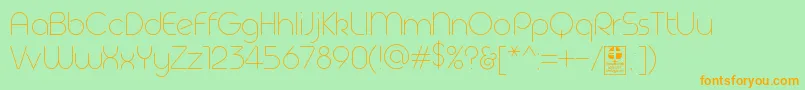 Geoma Thin Demo-Schriftart – Orangefarbene Schriften auf grünem Hintergrund