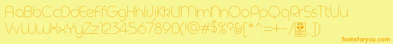 Geoma Thin Demo Font – Orange Fonts on Yellow Background