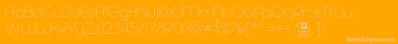 Geoma Thin Demo-Schriftart – Rosa Schriften auf orangefarbenem Hintergrund