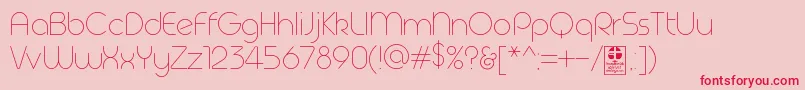 Geoma Thin Demo-Schriftart – Rote Schriften auf rosa Hintergrund