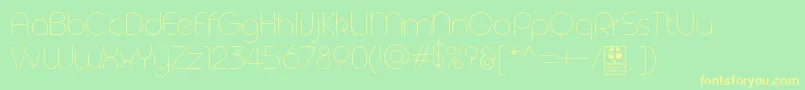 フォントGeoma Thin Demo – 黄色の文字が緑の背景にあります