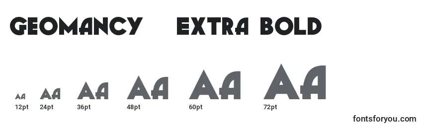 Размеры шрифта Geomancy   Extra Bold