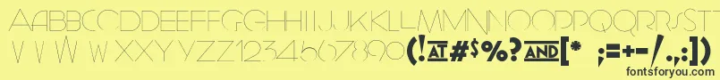 Czcionka Geomancy   Hairline – czarne czcionki na żółtym tle