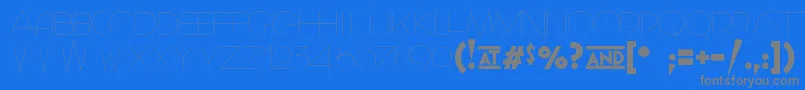 Geomancy   Hairline-Schriftart – Graue Schriften auf blauem Hintergrund