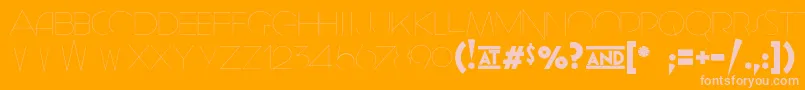 Geomancy   Hairline-Schriftart – Rosa Schriften auf orangefarbenem Hintergrund