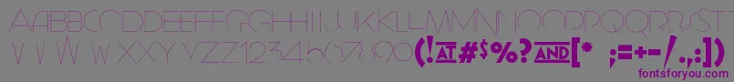Geomancy   Hairline-Schriftart – Violette Schriften auf grauem Hintergrund
