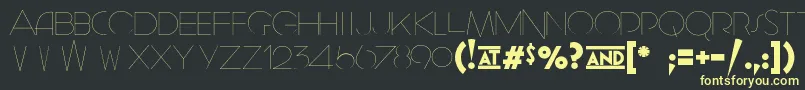 フォントGeomancy   Hairline – 黒い背景に黄色の文字
