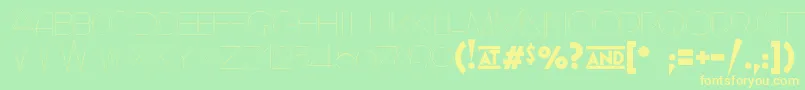 Geomancy   Hairline-fontti – keltaiset fontit vihreällä taustalla