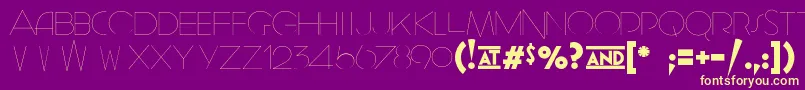 Geomancy   Hairline-fontti – keltaiset fontit violetilla taustalla