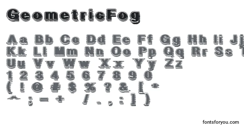A fonte GeometricFog (127835) – alfabeto, números, caracteres especiais