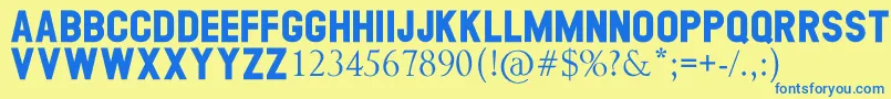 GEORGEA Font – Blue Fonts on Yellow Background