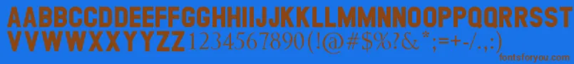 GEORGEA Font – Brown Fonts on Blue Background