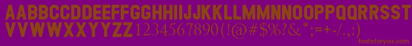 GEORGEA-fontti – ruskeat fontit violetilla taustalla