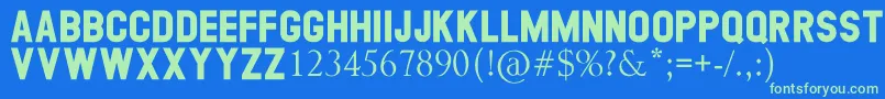 GEORGEA Font – Green Fonts on Blue Background