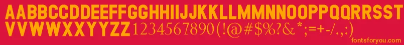 GEORGEA Font – Orange Fonts on Red Background