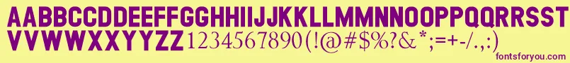 GEORGEA Font – Purple Fonts on Yellow Background